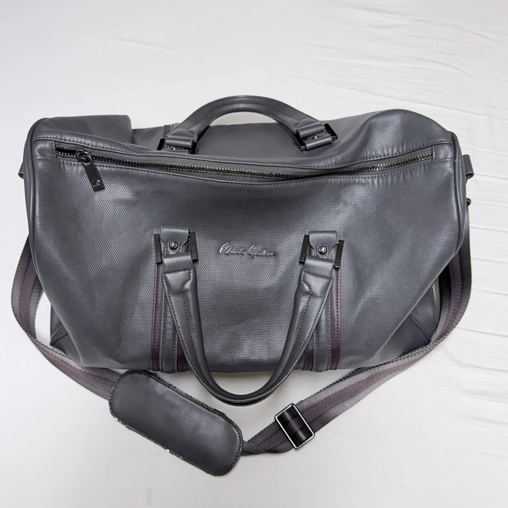 Robert Graham Charcoal and Burgundy Duffel Bag